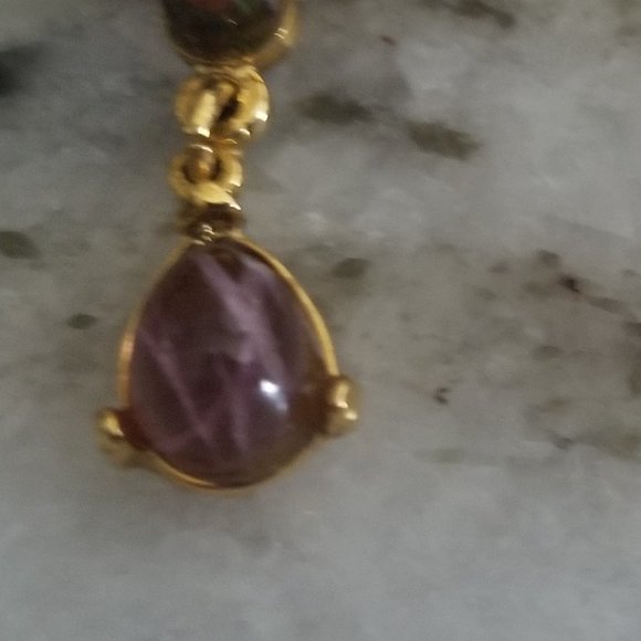 HOLIDAY STATEMENT JOSE & MARIA BARRERA PURPLE CRYSTAL DANGLE CHANDELIER EARRINGS - Picture 4 of 16